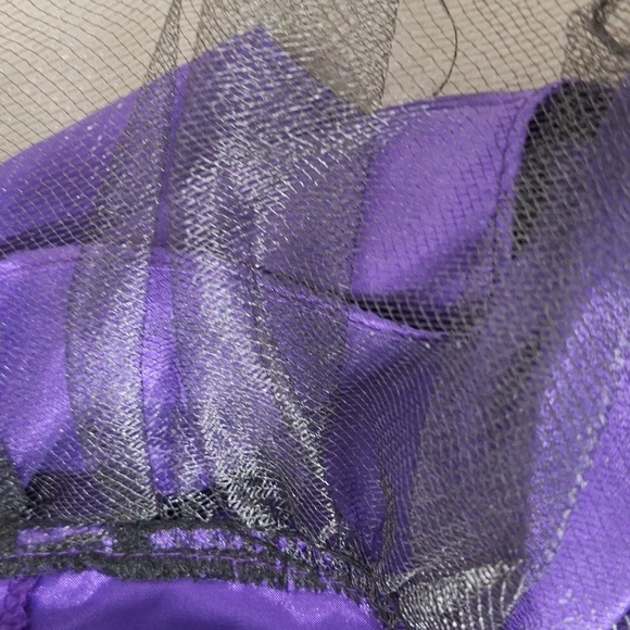 Blondie Nites Purple Silver Whimsigoth Witchy One Shoulder Dress Size 13 - Picture 14 of 15